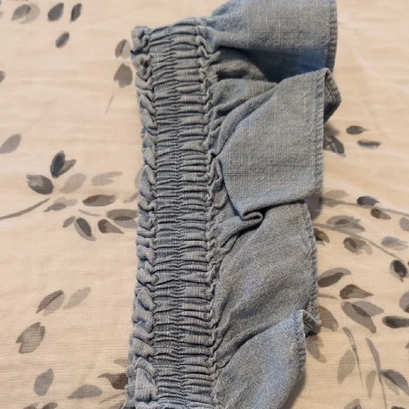 J. Crew Women's Denim Blue Button-Up Blouse - Picture 4 of 5